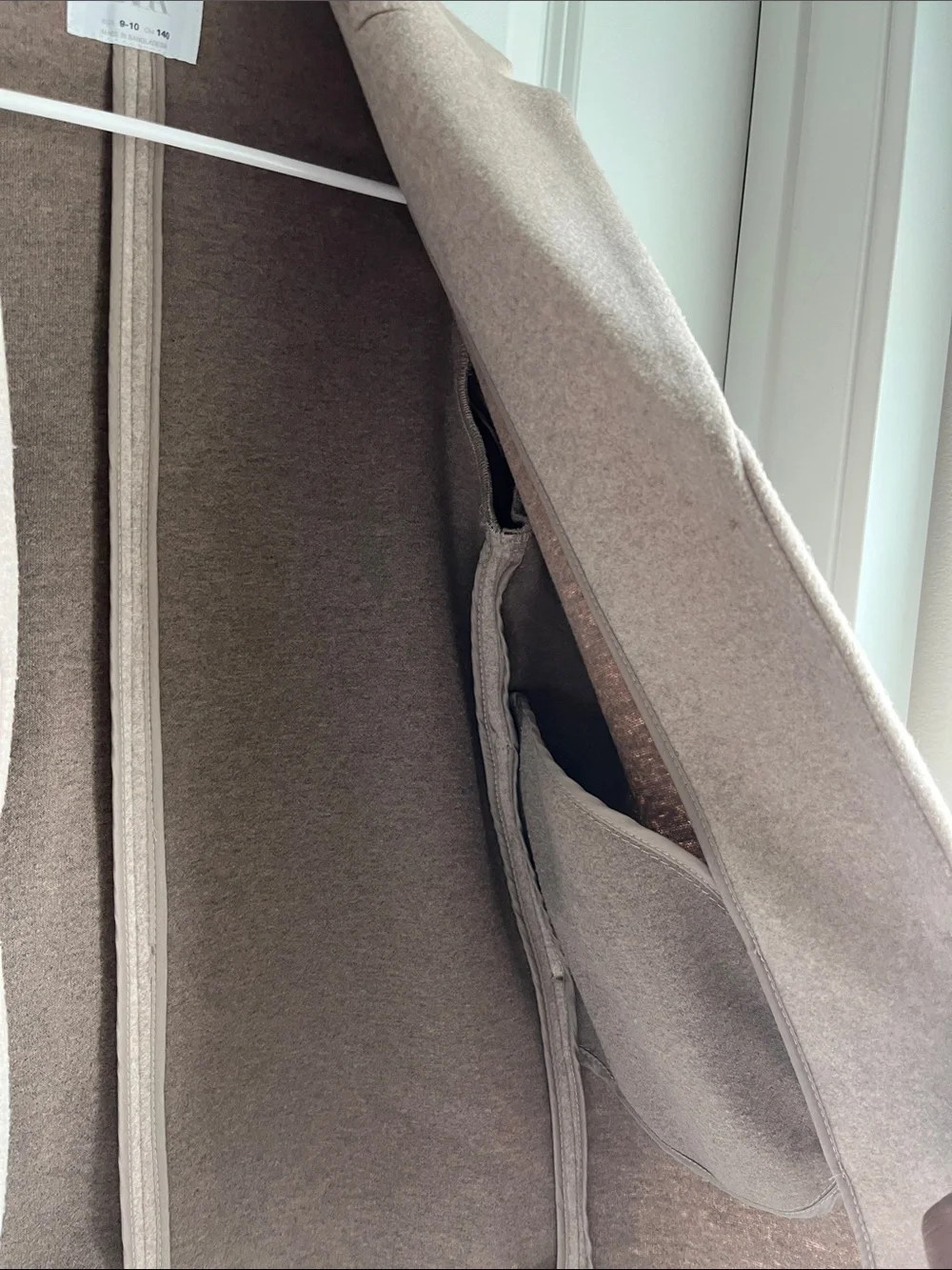 Zara Light Beige Girls' Single-Breasted Pea Coat